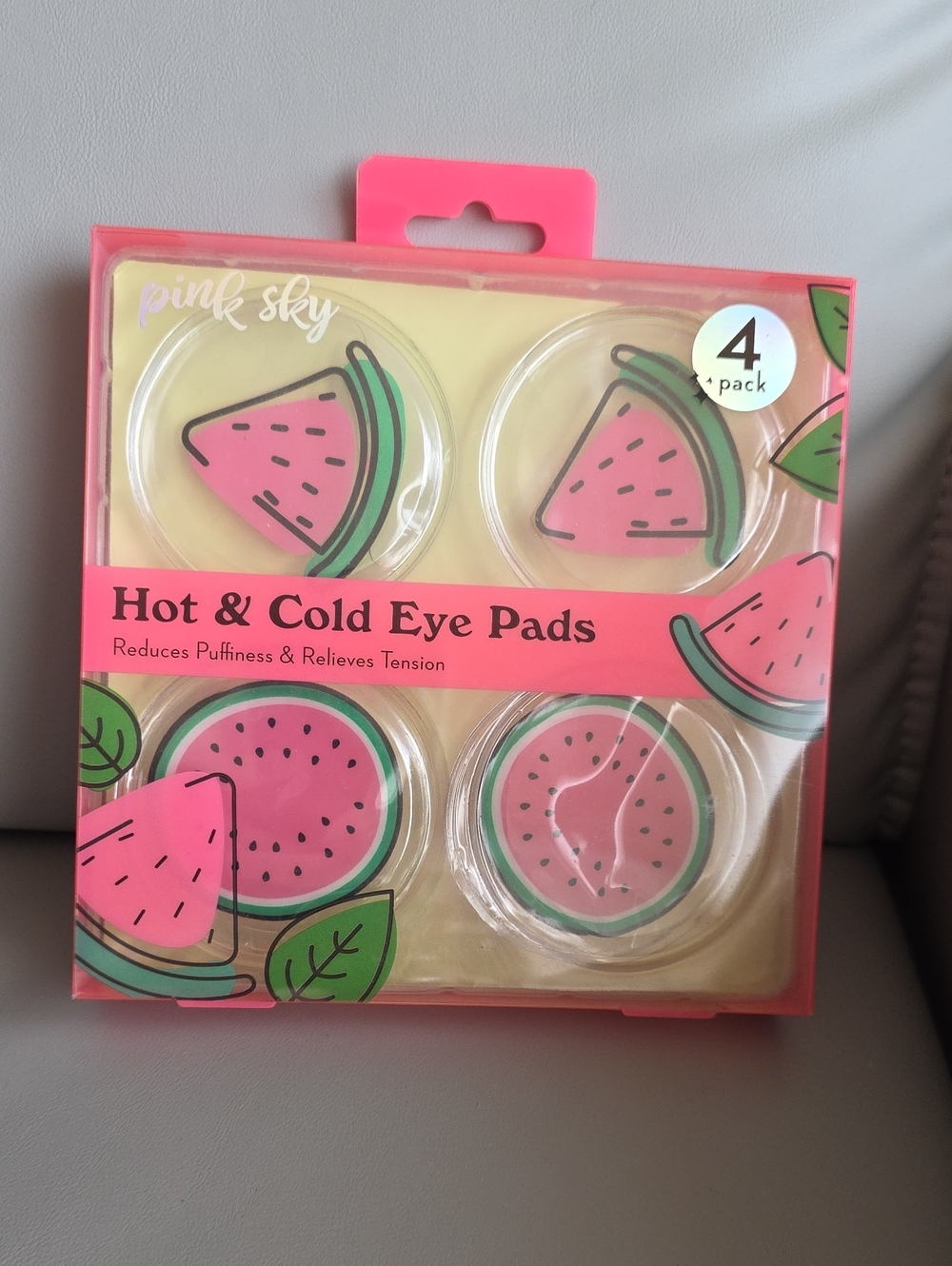 Pink Sky Hot & Cold Eye Pads - Pink/Green Watermelon Design
